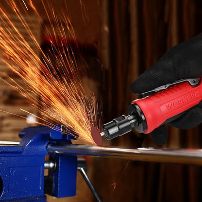WORKPRO Pneumatic Straight Die Grinder, 25000 RPM, 1/4" & 1/8" Collets