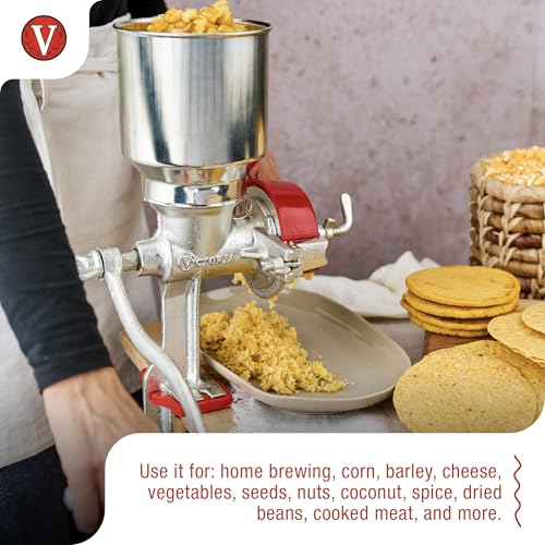 Victoria Manual Cast Iron Grain Mill 2400g with High Hopper - size: High 2400gr