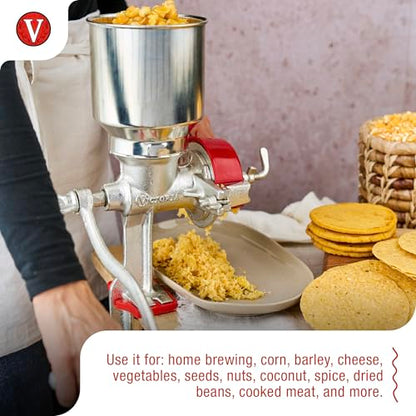 Victoria Manual Cast Iron Grain Mill 2400g with High Hopper - size: High 2400gr