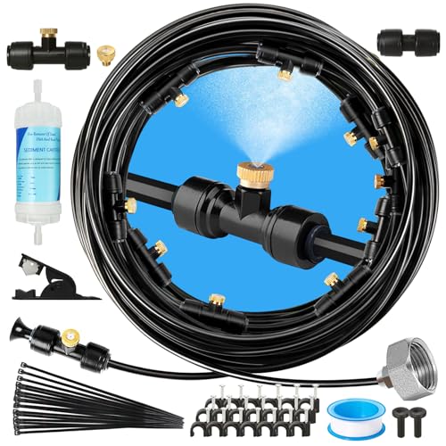 50FT Misters for Outside Patio, Garden Misting System for Cooling Outdoor - size: 50FT