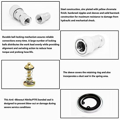 Hydraulic Coupler,CEKER 3/4" NPT ISO 7241-B Quick Connect and Disconnect Tractor Hydraulic Coupling - size: ISO 7241-B 3/4" NPT