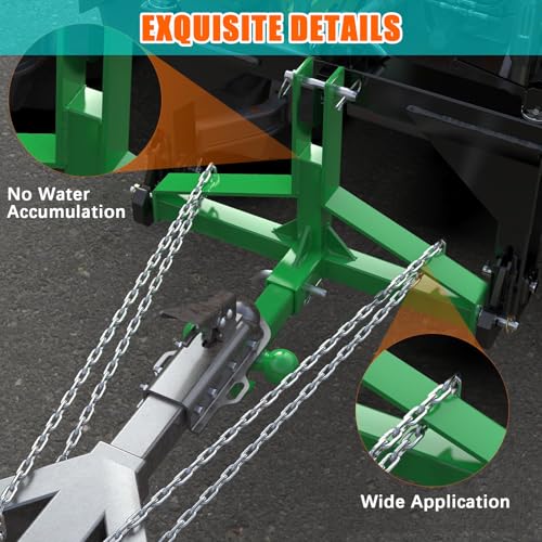 3 Point Trailer Hitch with 2" Receiver - color: Green