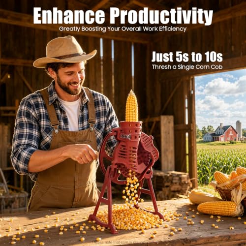 Manual Corn Thresher Sheller Hand Crank Maize Peeler Remover Tool (Style B) - size: Style B