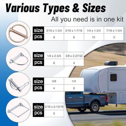 230Pcs Heavy Duty Pin Assortment Kit, 3 Point Accessories - style: 230PCS