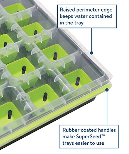 Burpee SuperSeed 16 XL Cell Reusable Seed Starting Tray for Seedlings - size: 16 Cells