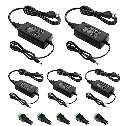 ALITOVE DC 12V 5A Power Supply Adapter 60W 12 Volt Transformer 5Amp 4A 3A - size: 5 Pack
