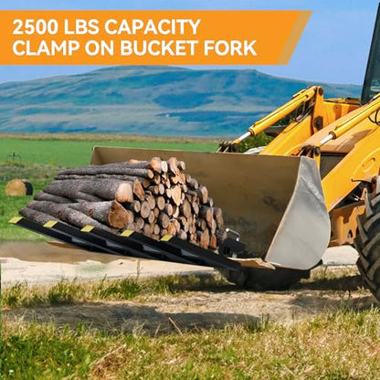 YINTATECH 48" Clamp on Debris Forks 2500 lbs Loader Bucket Fork - size: 48 IN