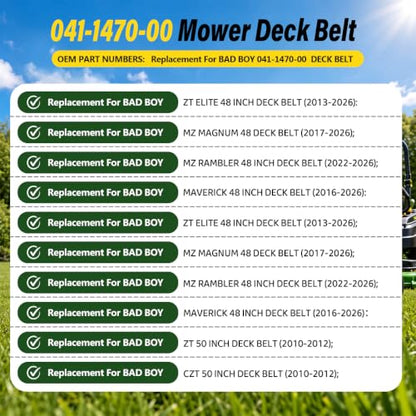 041-1470-00 Deck Belt 149.75" x 0.63" Replacement for Bad Boy - size: 041-1470-00