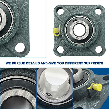 DEEPDREAM UCF210-32 Pillow Block Bearing 2 inch Bore, Square Flange Mounted Bearings, Self Alignment Bearings (2 PCS) - size: UCF210-32-2psc
