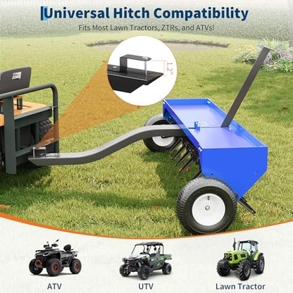 Tow Behind Lawn Aerator, 48" Plug Aerator, 100 Lb Weight Tray