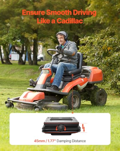 VEVOR Seat Suspension Kit Without Seat Slider Track, Universal Air Ride Seat Suspension for Zero Turn Lawn Mower, with Dustcover, Tractor Seat Suspension ‎Kit for Forklift, Bulldozers - style: No Slide Rail W/Dust Cover
