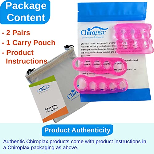 Chiroplax Gel Toe Separators Stretchers Spacers Bunion Tailor's Relief - color: Hot Pink