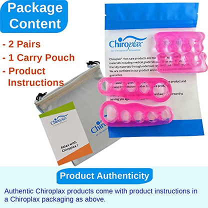 Chiroplax Gel Toe Separators Stretchers Spacers Bunion Tailor's Relief - color: Hot Pink