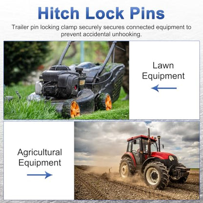 M METERXITY 4-Pack Trailer Coupler Pin, 0.24" Diameter 1.97" Long Carbon Steel Galvanized Square Lock Wire Hitch Pins for Farm Trailers/Lawn Mowers/Garden, Coupler PTO Shaft - size: 0.24"D x 1.97"L