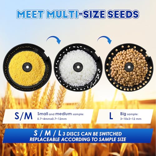 CGOLDENWALL 3Plate Automatic Multi-functions Touchscreen Seeds Counter Machine With Data Storage, Adjustable Speed/Brightness, High Precision Counting for Various Shapes Cereals Seeds Grain