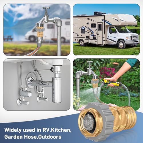 Nilight RV Hi-Flow Water Regulator Lead-Free Brass Valve 3/4" Thread - size: 40-50 psi