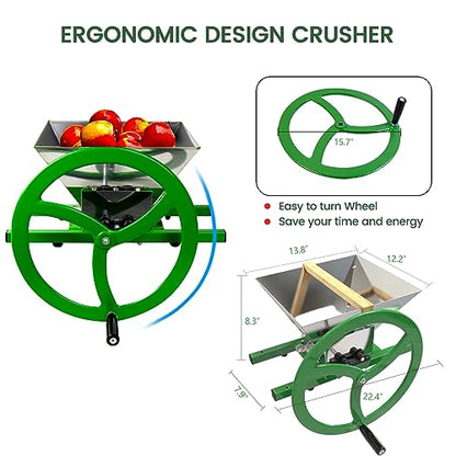 Fruit Wine Press and Crusher,100% Nature Apple&Grape&Berries Crusher Manual Juice Maker for Kitchen