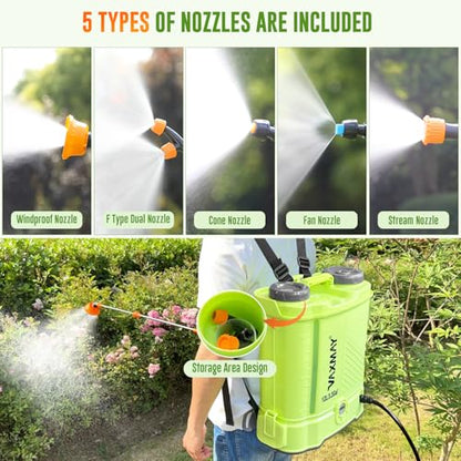 Battery Powered Backpack Sprayer 3.2 Gallon, VAXMAY 80 PSI Electric Garden Sprayer Works with Makita 18V Battery, Weed Lawn Sprayer with Telescopic Wand, 5 Nozzles, 2.0 Ah Battery & Charger Included - size: 3.2 Gallon