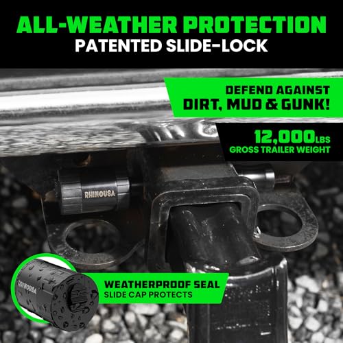 Rhino USA 2in Trailer Hitch Pin - Patented Locking Receiver Pin - color: Black, size: 2 IN - 1 Pack