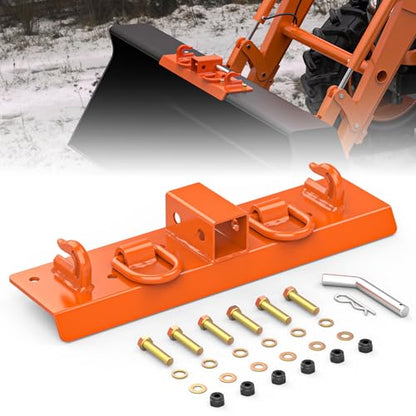 Tractor Bucket Hooks with 2" Receiver, 3/8" Bolt On Grab Hooks&1/2" D Rings