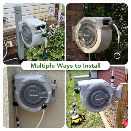 Retractable Garden Hose Reel 1/2" x 110ft - size: 1/2" 110 FT Hose & Reel