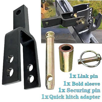 Versatile Quick Hitch Adapter with Adapter Sleeve Used to Adjust Top Link Bracket Movements for Category 1 Quick Hitch