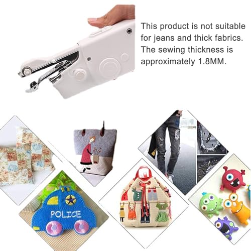 Handheld Sewing Machine, Portable Mini Hand Held Sewing Machine Cordless Electric Stitching Device, DIY Hand Sewer Machine for Household, Travel (Does Not Include A Battery)