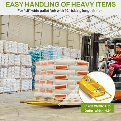 AUTOSAVER88 92" Forklift Extensions for 4.5" Width Forklift Trucks, 1 Pair