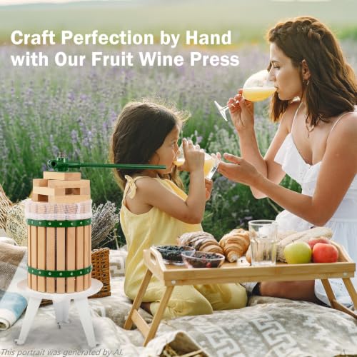 CAELUM Fruit Wine Press 3.2 Gallon, Manual Cider Maker for Kitchen Green - color: Green, size: 3.2 Gallon