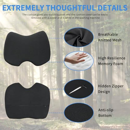 Nilight Car Seat Cushion 1PC Black Memory Foam Mesh Universal Breathable - color: Black Mesh