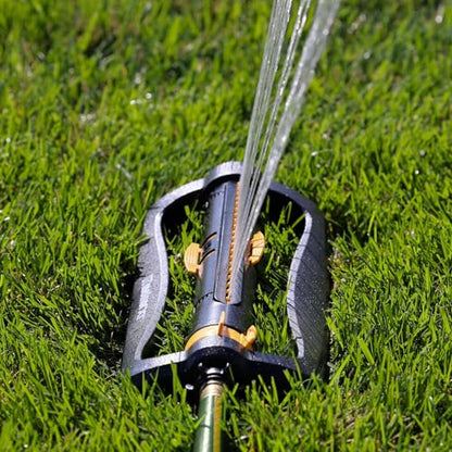 Melnor 65165AMZ XT Turbo Oscillating Sprinkler, 4,500 sq. ft., Quick Connect Bundle, 2-Way Adjustable, Black, Yellow - size: 2-Way Adjustable, style: Standard