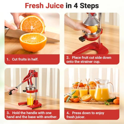 Red Cast Iron Juicer for Bartenders & Health Enthusiasts - color: red