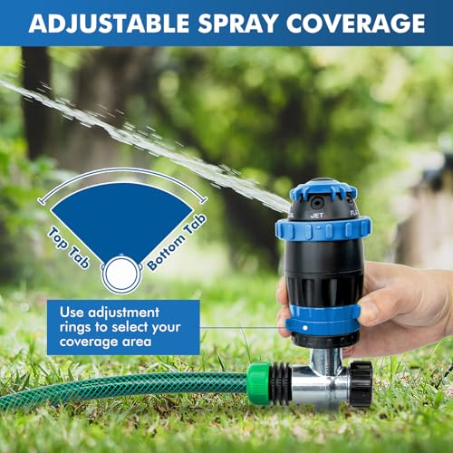 RESTMO Gear Drive Sprinkler with Metal T-Spike Base,Blue - color: Blue, size: 1 Pack