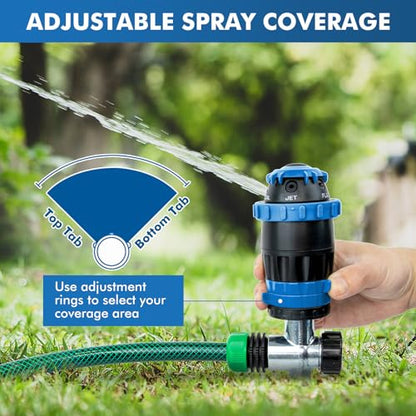 RESTMO Gear Drive Sprinkler with Metal T-Spike Base,Blue - color: Blue, size: 1 Pack