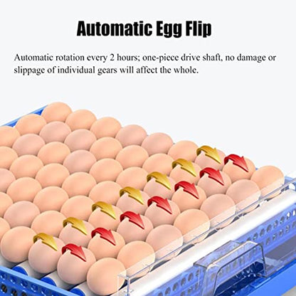 Automatic Egg Incubator Digital Poultry Hatcher Machine ith Automatic Egg Turning, Temperature & Humidity Control, Efficient LED Lighting for Chicken Geese Ducks Pigeons Quails (128 Eggs, B)