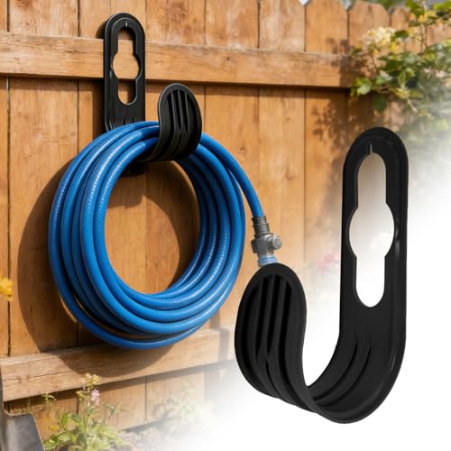 Garden Hose Holder, Wall Mounted Water Hose Holder for Outside Yard, Portable Hanger and Organizer – Holds 2.2 Lbs, Holds Hoses for Outdoor Yard, Garden Lawn and Garage Hose Storage