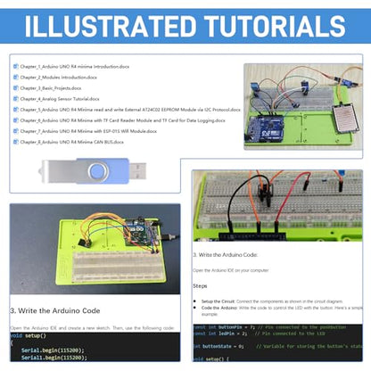GeeekPi Ultimate Sensor Kit for Arduino UNO R4 Minima, Smart IoT & Basic Sensor Projects, for Smart Farm, Beginners and Engineers, Includes Various Sensors and Accessories