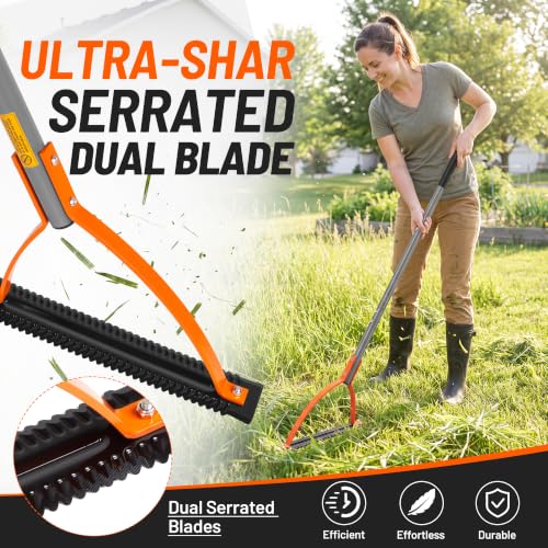 Walensee 48.4in Double-Edged Scythe, Weed Cutter for Cutting Weeds & Grass - size: 48.4"