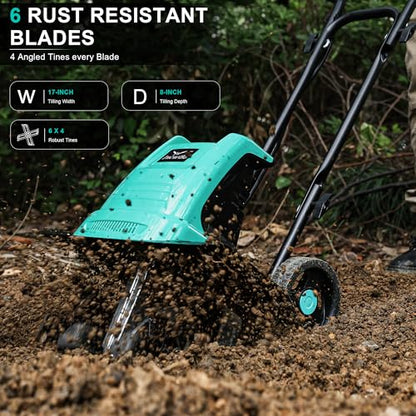 IncwBo 17'' 15-AMP Corded Electric Garden Roto Tiller Cultivator Powerful - size: 15 AMP-17 INCH