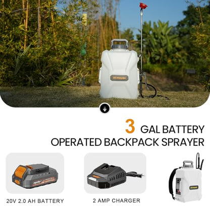 3Gal Lawn Garden Backpack Sprayer Compatible with Dewalt 20V Battery