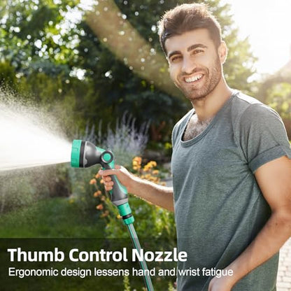 Garden Hose Nozzle, Hose Sprayer Nozzle with 10 Patterns & Thumb Control - color: Blue