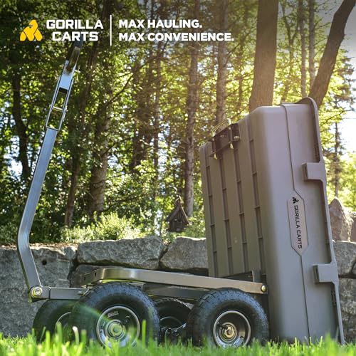 Gorilla Carts Poly Dump Cart, 800 lb. Capacity, 5 Cu Ft, Gray - size: 5-Cubic Feet, style: Pneumatic