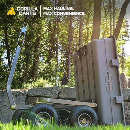 Gorilla Carts Poly Dump Cart, 800 lb. Capacity, 5 Cu Ft, Gray - size: 5-Cubic Feet, style: Pneumatic