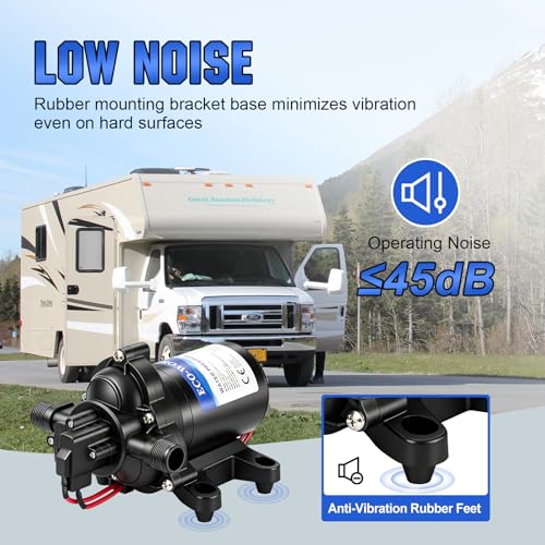 ECO-WORTHY RV Water Pump 12Volt 3.5GPM 50PSI 12V Fresh Diaphragm Pump with Pressure Switch and Self-Priming for RV Yacht Garden Sprayer Food Truck - color: Black 2