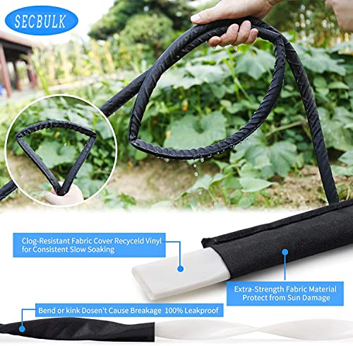 Secbulk 2026 Flat Soaker Hose 75 ft with Stakes for Garden, 75ft Linkable Drip Hose Diy Garden Irrigation System Saving 80% Water, Dual-layer Leak-free Design Water Hose with Holes - size: 75ft