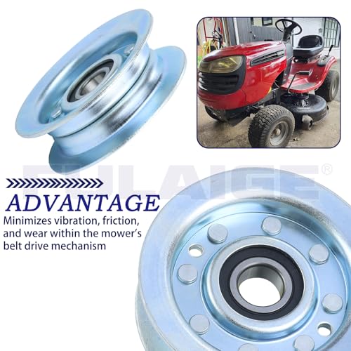 2 Pack GY22172 Idler Pulley for John Deere 42 48" Deck D140 L130 - color: JD4 2xGY22172