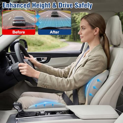 Car Seat Cushion Office Chair Cushion with Lumbar Support Pillow - color: White Gray