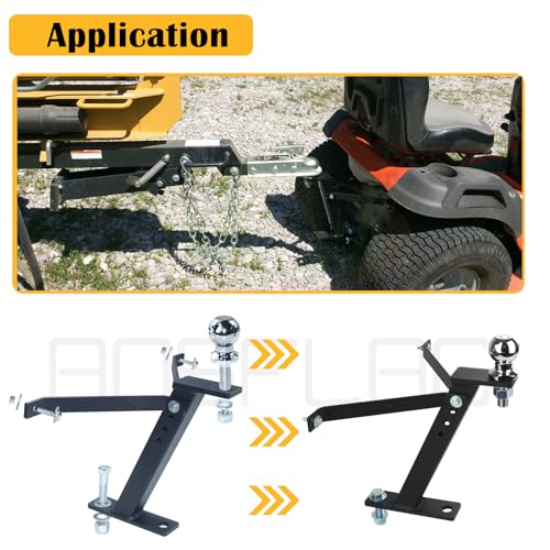 Lawn Mower Trailer Hitch with Chrome Trailer Hitch Ball, 2,000 lbs