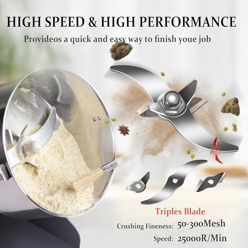 Grain Mill 150g,flour mill grinder for home,Electric Stainless Steel Grain Grinder for Wheat,Spices,coffee,Corn and Other Dry Food Grinders for Kitchen - size: 150g