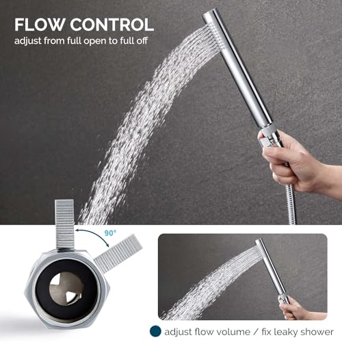 Angle Simple Shower Shut Off Valve, Water Flow Pressure Restrictor, Chrome - color: Chrome